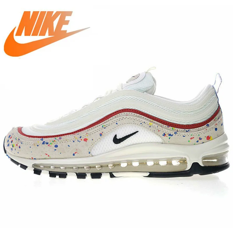 Оригинальный Nike Оригинальные кроссовки Air Max 97 Краски всплеск Для женщин кроссовки удобные уличные дышащие кеды легкий 312834