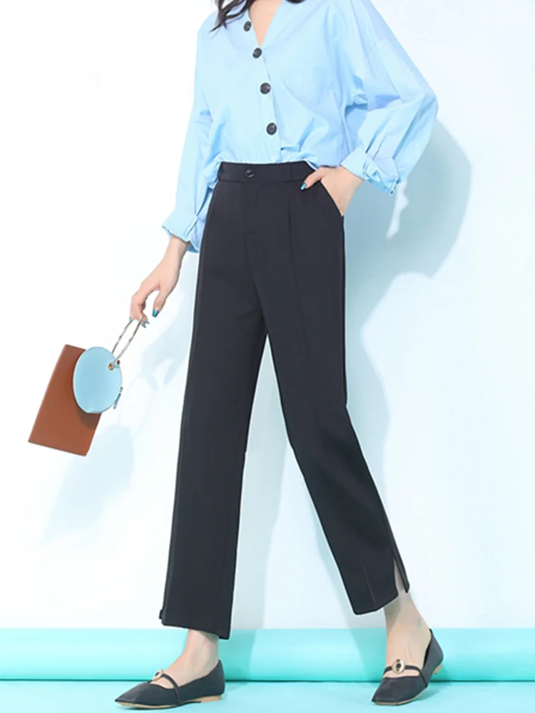 

JUJULAND Style White Women Pants Casual Pencil Pant High Waist Elegant Work Trousers Female Casual pantalon femme 1018