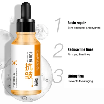 

30ml Hexapeptide Anti-Wrinkle Solution Lifting Firming Face Hydrating Skin Anti-aging Facial Serum High Effective