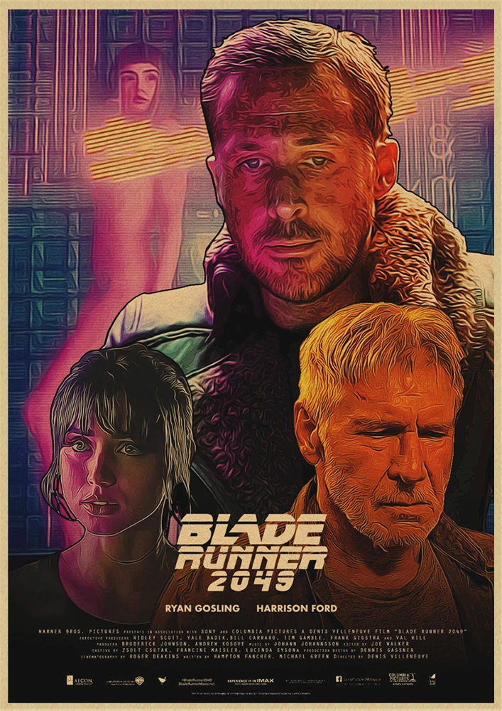 Movie Blade Runner 2049 High Quality Wall Sticker Living Room Home Decor Kraft Paper Bar Wall Sticker