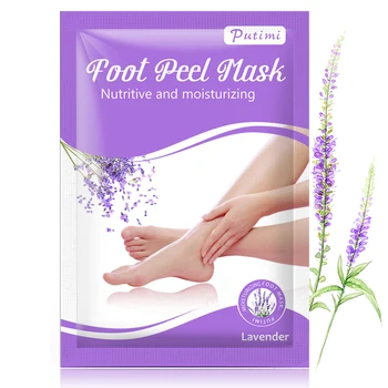 

Putimi 5 Pair Lavender Exfoliating Foot Mask Skin Foot Patch Peeling Dead Skin Heels Feet Mask for Legs Pedicure Socks