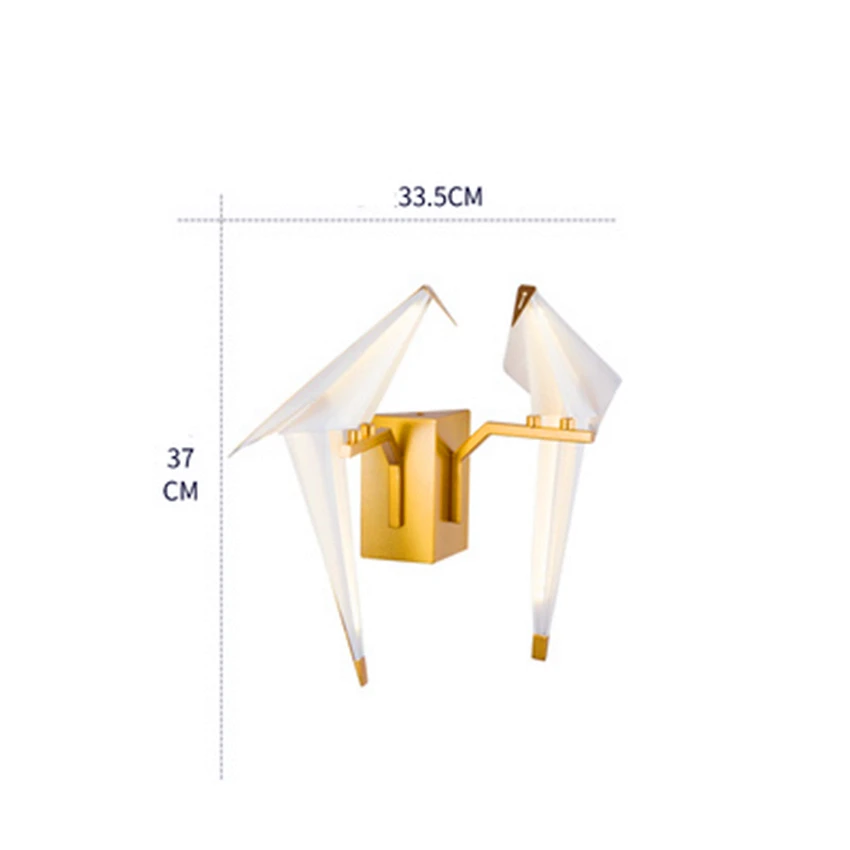 Wall lamp 2 Head Современная птичья лампа подвесной светильник скандинавские подвесные светильники Журавлик оригами подвесной потолочный светильник гостиная настенная лампа настольная лампа освещение - Цвет корпуса: Wall lamp 2 Head