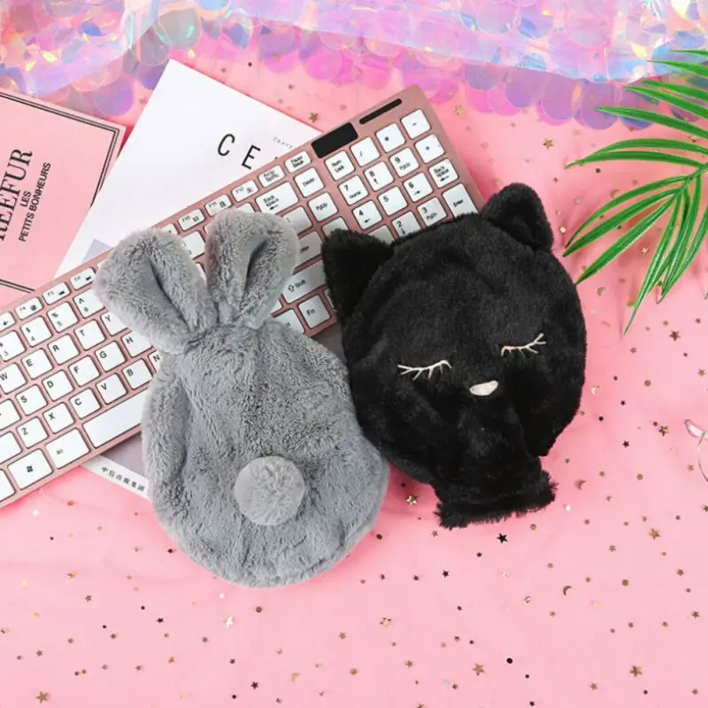 

PVC Liner Explosion-proof Removable Cartoon Cashmere Cover Hot Water Bottle Hand Warmer Washable Hot Water Bottle