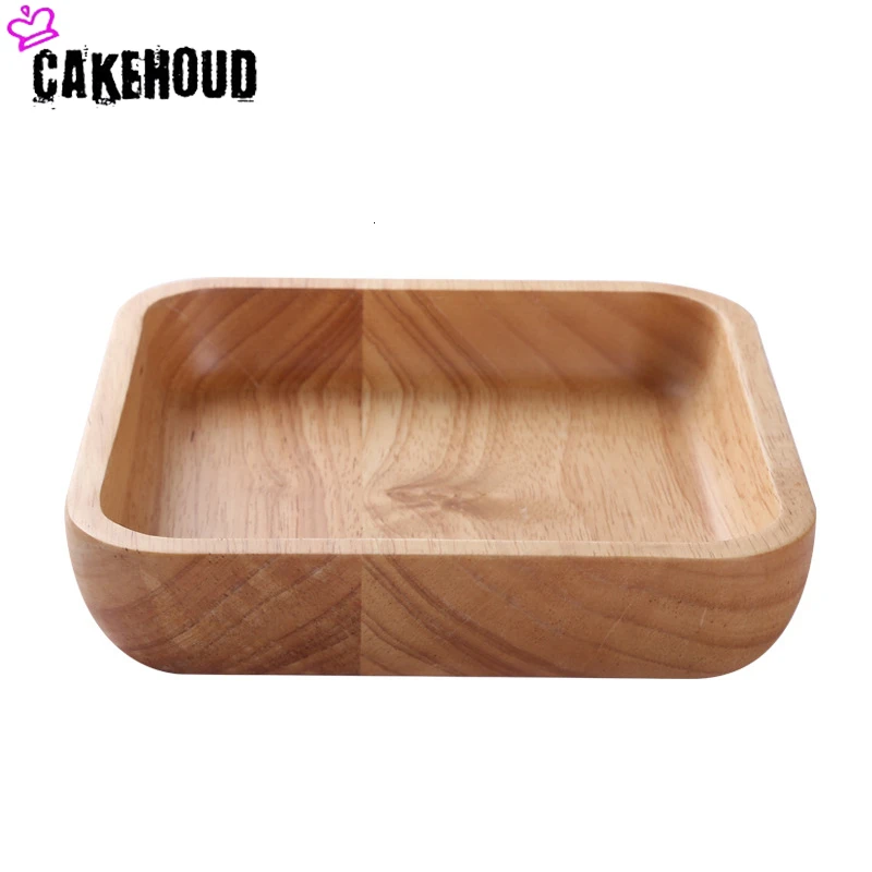 CAKEHOUD Creative Wooden Plate Japanese Fruit Salad Plate Home Smooth Wooden Bread Dish Tray Kitchen High Quality Service Tray