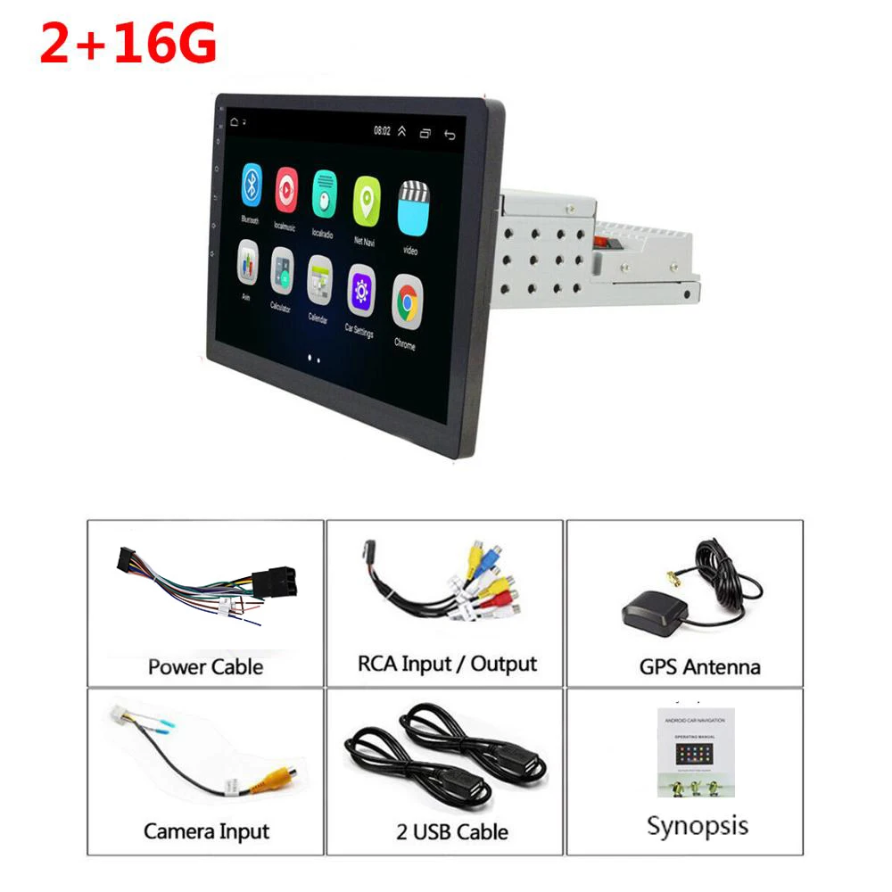 1 Din 10.1 inch Android 9.1 Car Radio Single DIN Audio Universal Car Multimedia Player GPS Navigation Wifi Mirror Link - Цвет: 2 16G NO Camera