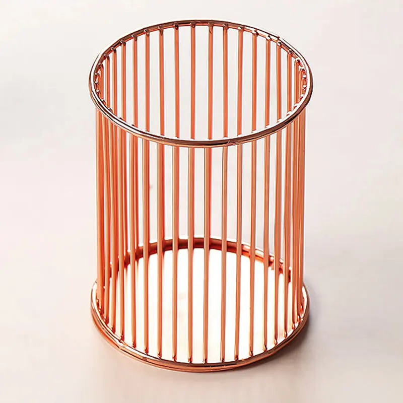 Rose Gold Кисть для макияжа, ведро для хранения, ручка, канцелярские принадлежности, Настольные принадлежности для дома и офиса - Цвет: Rose Gold