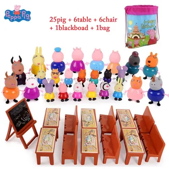 

Peppa Pig Classroom Peppa George Dad Mom Family Role Action Figure Toys For Kids Birthday Christmas Gift
