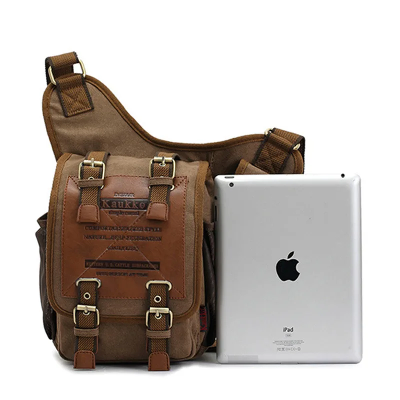 Уличная кожаная декоративная винтажная мужская сумка через плечо, Мужская маленькая сумка-мессенджер, холщовая Военная седельная сумка