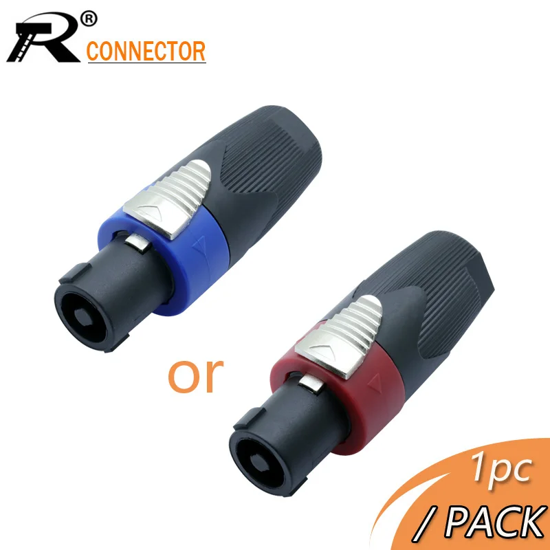 Descuento Conector R para altavoz, conector Powercon NL4FX, Speakon, 4 Pole Plug, macho, profesional, de audio, rojo y azul, 1 ud. Erb1e5R96k0