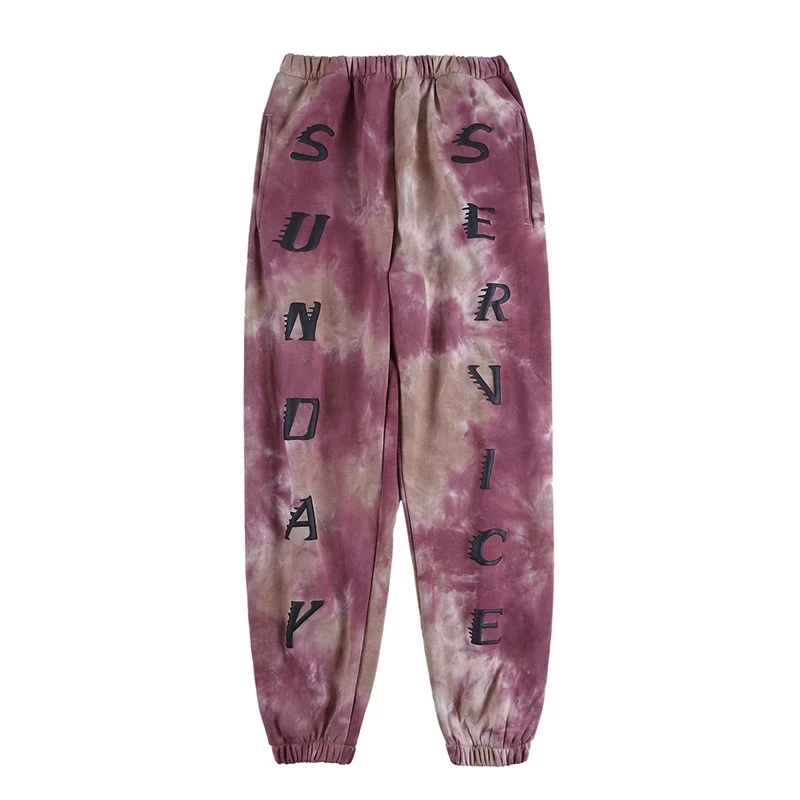 Мужские тренировочные штаны 20SS Kanye West Tie Dye 3D пенопластовые спортивные с буквенным