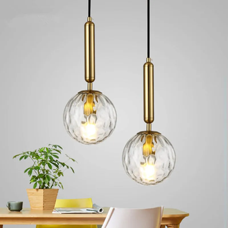 

Modern White Glass LED Pendant Lights Gold Dining Room Pendant Lamp Bedside Brief lamparas de techo colgante moderna