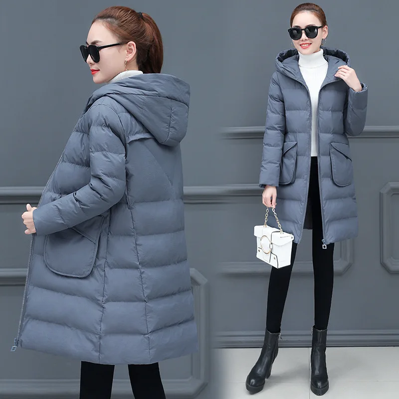 

Cotton-padded Clothes Women's Mid-length 2018 Winter New Style Korean-style Thick Loose-Fit Slimming Versatile Large Size Women'