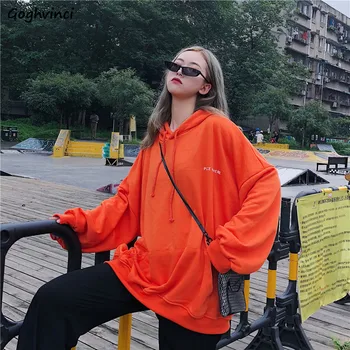 

Hoodies Women Solid Loose Oversize Streetwear Clothing Womens High Quality Ladies All-match Harajuku Hooded Ulzzang Sweatshirts