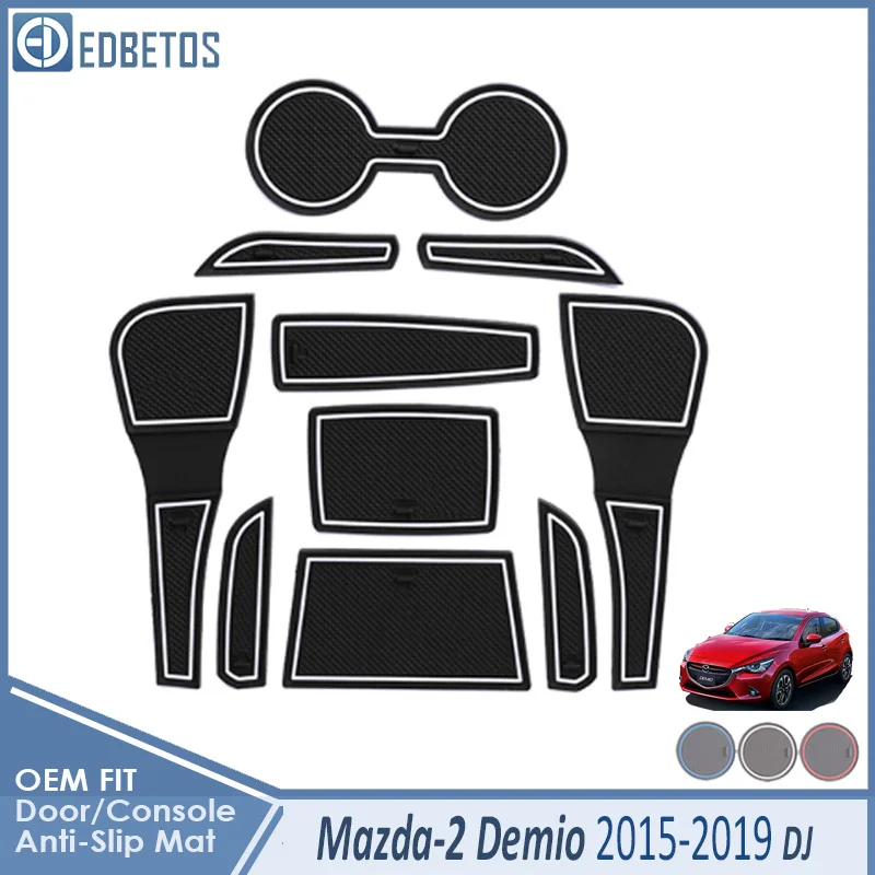 Автомобильный Гаджет Накладка для Mazda 2 Demio DJ Mazda2 аксессуары гелевая накладка резиновая ворота Слот коврики чашки S ковер - Название цвета: Mazda2 15-19 White