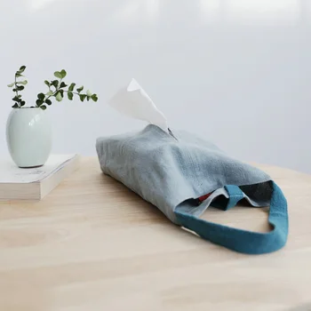 

Durable Bedroom Home Decor Tissue Hanging Bag Living Room Wall Napkin Holder Storage Office Cotton Linen Soft Kitchen Car Seat