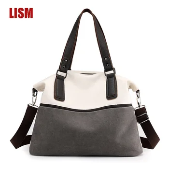 

LISM Soft PU Hand to Improve Quality Canvas Bag Luxury Lady Handbag Large Capacity Handbags Trendy Beach Bags 2019 New