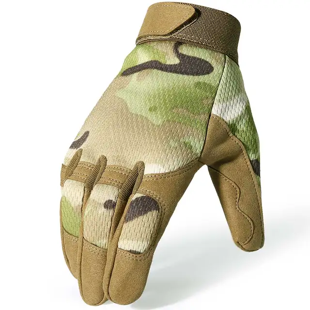 Tactical Glove Military Army Full Finger Gloves Men Airsoft Biking Sports Camping Training Cycling Paintball Lightweight Camo A9 Multicam