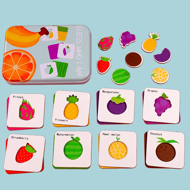 Детские деревянные игрушки Монтессори I'm Who Fun Pairing Woode Puzzle для раннего обучения детей когнитивные животные дорожные парные игрушки - Цвет: Сиренево-синего цвета