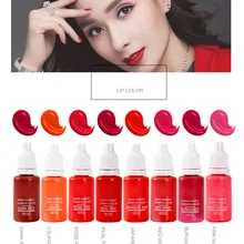 8 шт чернила для татуажа губ перманентные пигменты для помады микроблейдинг чернила для татуажа 15 мл/бутылка Перманентный макияж пигменты для татуажа и артарт