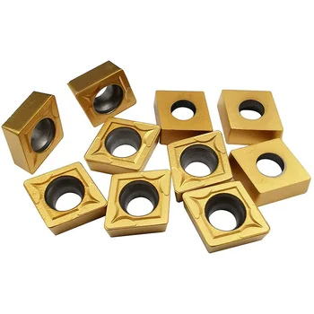 

10Pc CCMT09T308 UE6020 CNC Lathe Indexable Carbide Turning Insert, Multilayer Coated, 5/32inch Thick, 1/32inch Radius