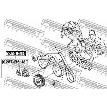 

Belt tensioner NISSAN Tiida (C11) FEBEST 0290-G11