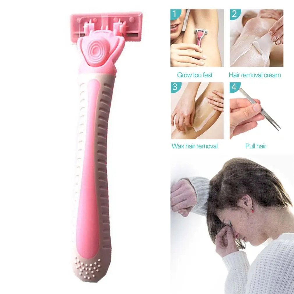 Stainless Steel 6-layer Razor Ladies Manual Hair Removal Shaving Blades Legs Body Bikini Shaving Machine (1 Handle+7 Blades) Stainless Steel 6-layer Razor Ladies Manual Hair Removal Shaving Blades Legs Body Bikini Shaving Machine (1 Handle+7 Blades)