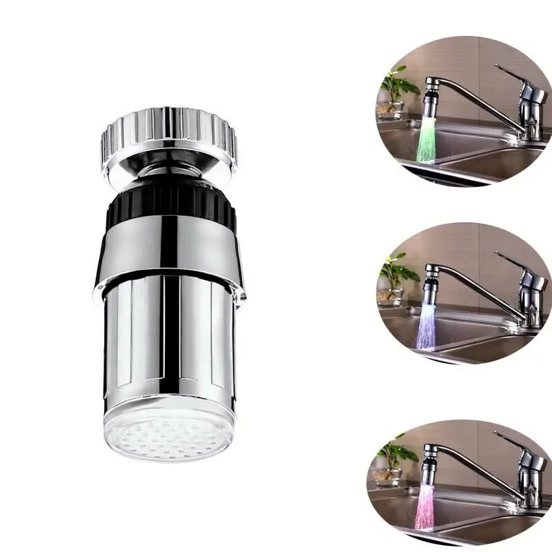 

LED Light Water Faucet Tap Heads Temperature Sensor RGB Glow LED Shower Stream Bathroom Shower faucet Blue Kitchen Accessories