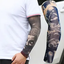 Новая мода татуировки рукава рука грелка унисекс УФ-защита наружные временные фальшивые татуировки рука рукав грелка рукав Mangas