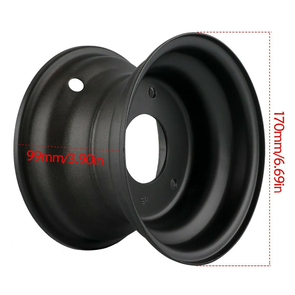 6 ATV Rim for Tire 14570-6 (3 Holes) in Black for Go Kart Riding Mower Kazuma (1)