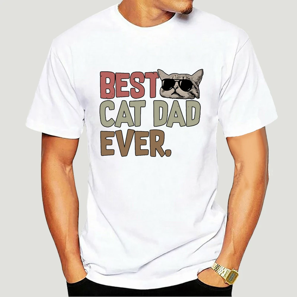 Прохладный черный очки Cat Best Кот Папа когда-либо Для мужчин T Shirt-1018A | Мужская