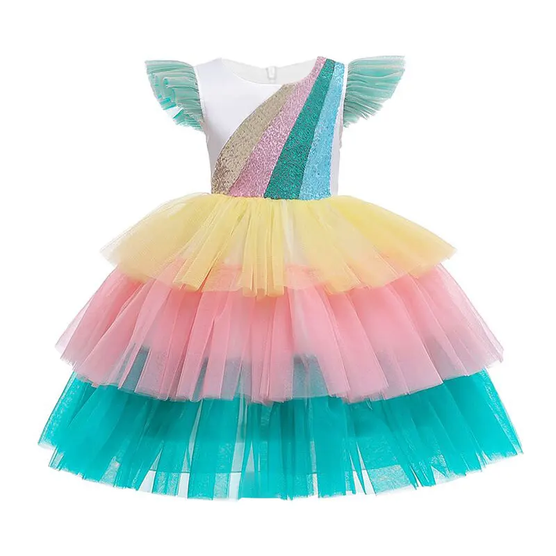 white Girl Lace Dress Costumes for Girls Christmas Party Elegant Princess Dress Girl Wedding Dress Child Clothes 3- 10 Years - Цвет: white