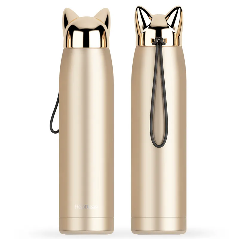 320ml/11oz Cute Cat Stainless Steel Water Bottle Double Wall Thermos Bottle Vacuum Flasks Thermal Coffee Tea Milk Travel Mug