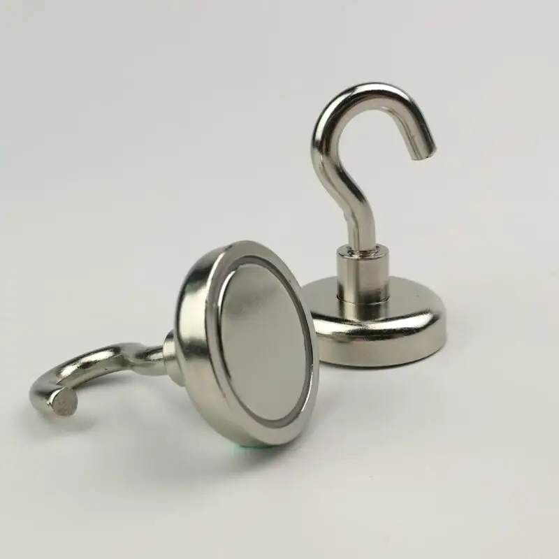 

6pcs D32mm Super Powerful Neodymium Magnet pot with removable hook M6 Heavy-duty organizing Storage and mounting magnetic Hook