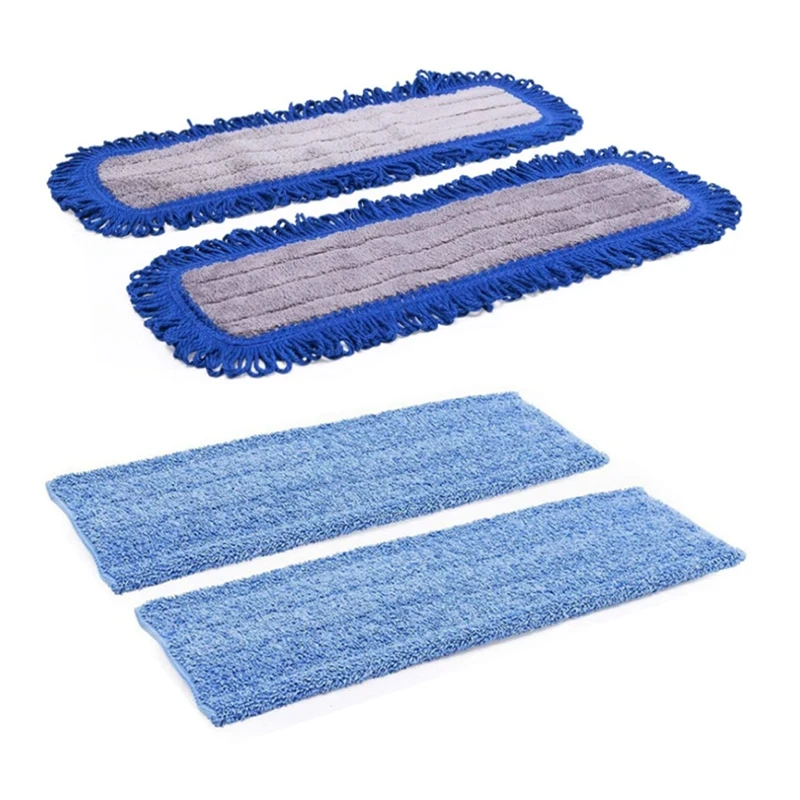 2 Pcs of Microfiber Wet&Dry Mop Pads for Sweeper High Water Absorption Blue 