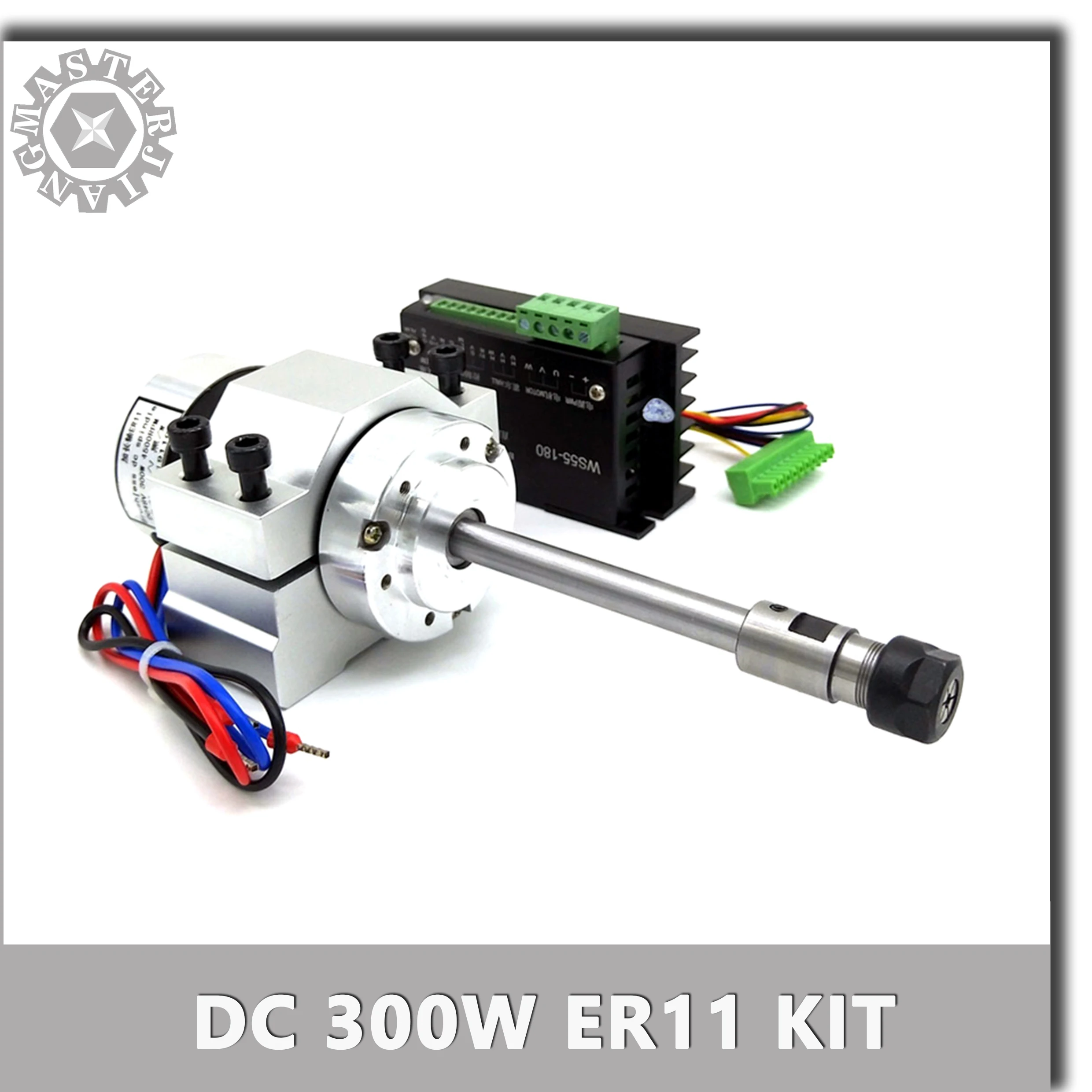 WS55-180 Drive+55MM Mounting Holder+New DC 300W ER11 Long Shaft Air Cooling Brushless Spindle Motor er11 3.175MM Collet. | Инструменты