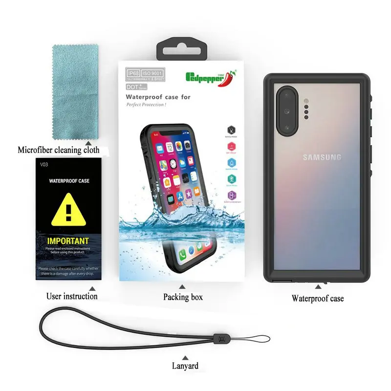 IP68 Note10+ Водонепроницаемый чехол для samsung Note 10 чехол samsung Galaxy Note 10 Plus водонепроницаемая крышка 360 Защита Note10 5G