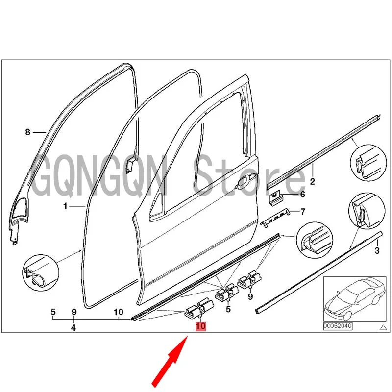 

Зажим для переднего бампера bm wE53 X5 3.0D M57 E53 X5 3.0D M57N E53 X5 4.4I M62