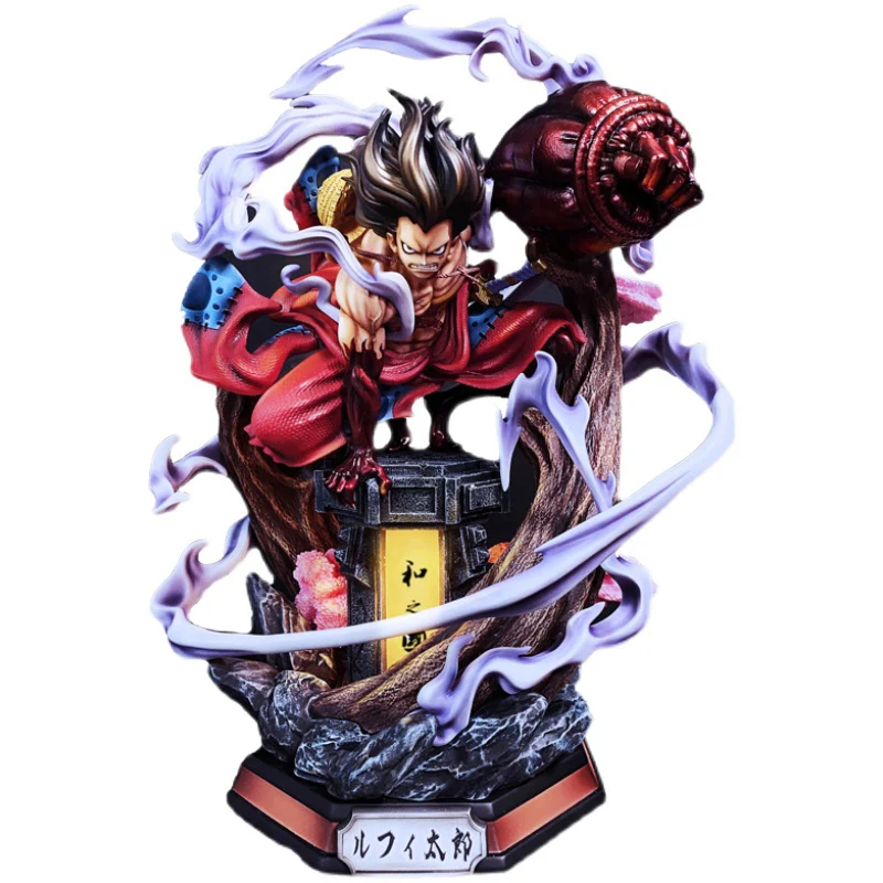38cm Anime Pirate King Gk Statue Luffy Gear 4 Snakeman Pvc Collection