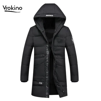 

2019 Winter New Style Men's Fashion In The Long Section Warm Hooded Cotton Jacket Thick Men's Down Jacket Two Choices M-XXXL