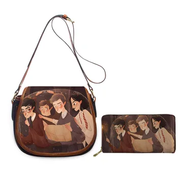 

NOISYDESIGNS Vintage Women Handbags Set Cartoon Messenger Totes Crossbody Pure Zipper Casual Shopping Bags Bolsos Mujer