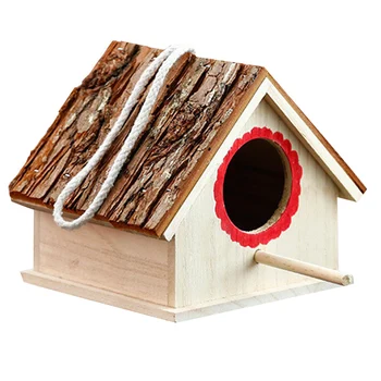 

Bark-Like Bird House Outdoor Wood Hanging Bird Nest Bird Nest Parrot Breeding Box