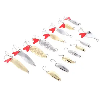 

15 Pcs/set Fishing Baits Sequins Set Variety Type Sequin Hook With Box Bait Tool Tackle Accessories