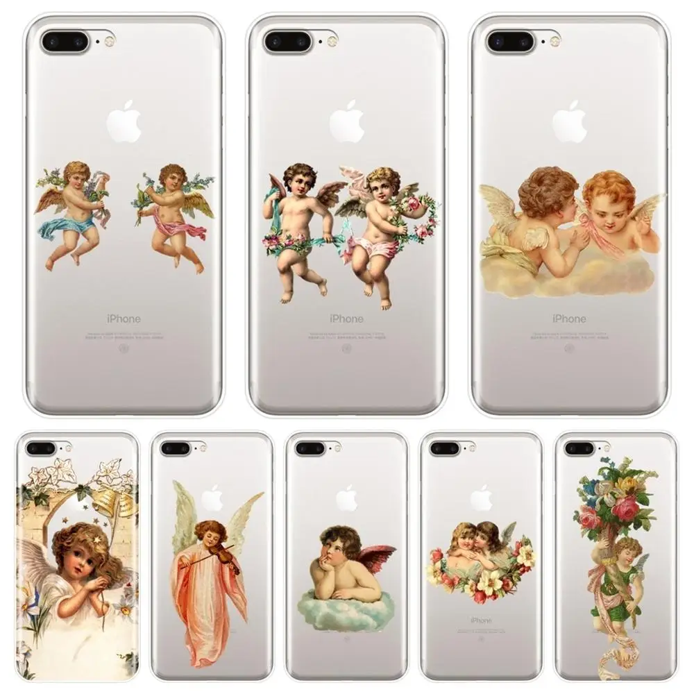 

Soft Silicone Phone Case For Apple iPhone 6 S 6S 7 8 X XR XS Max Boy Girl Angel Baby Back Cover For iPhone 6 S 6S 7 8 Plus Case