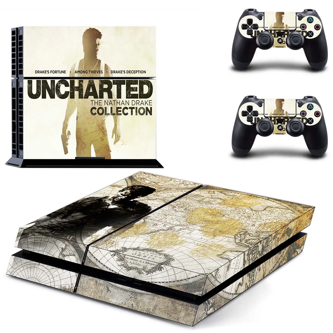Uncharted 4: наклейка с концом вора PS 4 Play station 4 sticker s Наклейка для PS4 Pegatinas для консоли playstation 4 и 2 контроллера