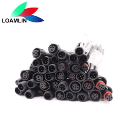 Waterproof IP68 Black LED Connector Cable - Male to Female (5 to 50 Pairs) - 5P