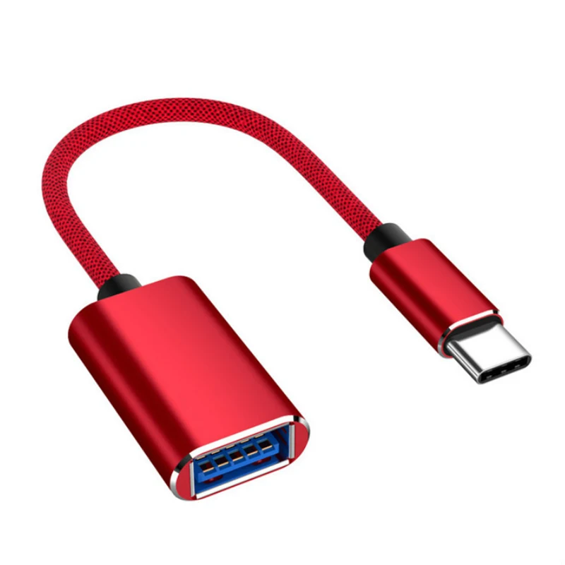 Красный Преобразователь данных для телефона type C Micro USB кабель type C к USB адаптер OTG зарядка type-C микро зарядное устройство для Xiaomi samsung huawei - Цвет: Красный