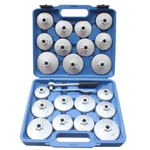 PH-JYG23 23pcs Aluminum Cup Type Oil Filter Wrench Set Oil Filter Cap Removal Wrench Set Spanner Maintenance Tools Kit With Case