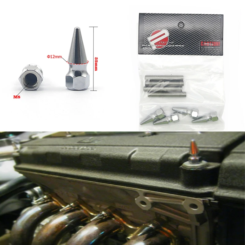 

Steel Metal Studs M8X1.25 Exhaust Manifold Chrome Spikes Bolt Nuts For Honda Civic Acura