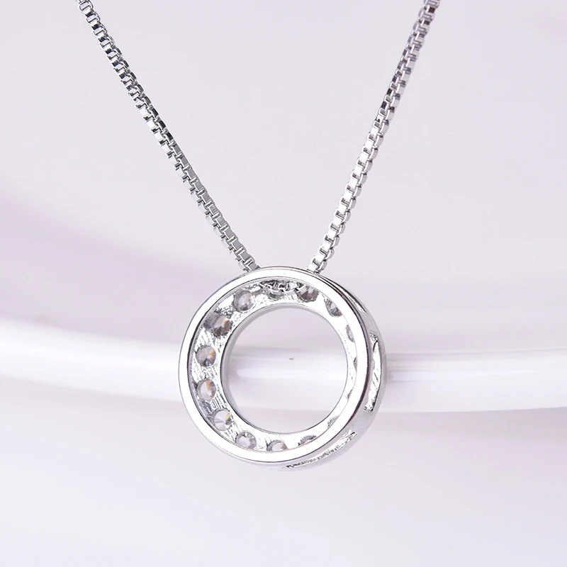 Silver Zircon Pendants Necklaces