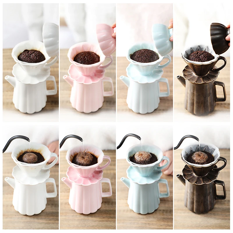 Новое поступление эспрессо чашка-фильтр для кофе набор керамический залейте над Кофеварка v-образная Воронка капельница Бытовые аксессуары для кофе